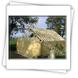 House with walls obtained by housing - outside view during the assembly