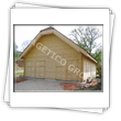 House with walls obtained by housing - outside view