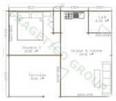 Wooden house plan - code FRG 33+10T