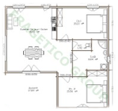 Wooden house ground floor plan - code FRG 85+18T