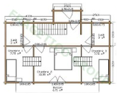 Wooden house first floor plan - code FRG 87(39P+48E)+9T