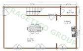 Wooden house ground floor plan - code FRG 90(45P+45E)+22T+12B