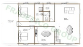 Wooden house ground floor plan - code FRG 124(62P+62E)+15T+15B