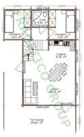 Wooden house ground floor plan code P FRG 65(47P+18M)+26T