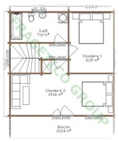 Wooden house first floor plan code P FRG 92(46P+46E)+10B+10T 