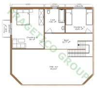 Wooden house first floor plan code P FRG 186(130P+56E)+44T+4B
