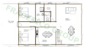 Plan rez-de-chaussee maison en bois Modele FRG 115 (63P+52E)
