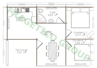 Plan maison en bois Modele P FRG 43+7T