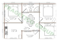 Plan maison en bois Modele P FRG 47+3T