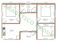 Plan maison en bois Modele P FRG 47 + 3T - C