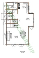 Rez-de-chaussee maison en bois Modele P FRG 120(60P+60M)+5B+34T