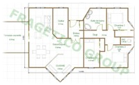 Plan maison en bois Modele P FRG 128+16T