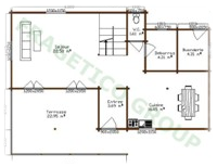 Plan RDC maison en bois Modele P FRG 132(67P+65E)+13B+23T