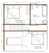 Plan casa din lemn Model FRG 84 (37P + +47E) + 10 T