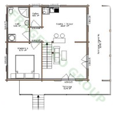 Plan parter casa din lemn Model FRG 90(45P+45E)+22T+12B