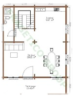 Plan parter casa din lemn Model FRG 124(62P+62E)+15T+15B