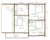 Plan etaj casa din lemn Model FRG 139(81P+58E)+7B