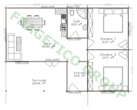 Plan casa din lemn Model P FRG 59+23T