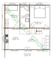 Parter casa din lemn Model P FRG 106(53P+53M)+11T