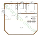 Piano casa in legno Modello FRG 186 (130P+56E)+44T+4B