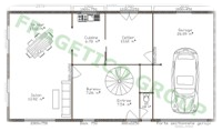 Piano-terra casa in legno Modello P FRG 117(67P+50E)+7B+26G